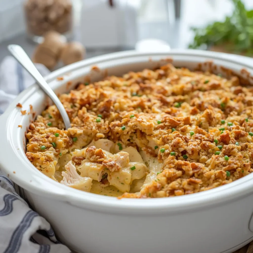 Crock Pot Chicken Stuffing Casserole