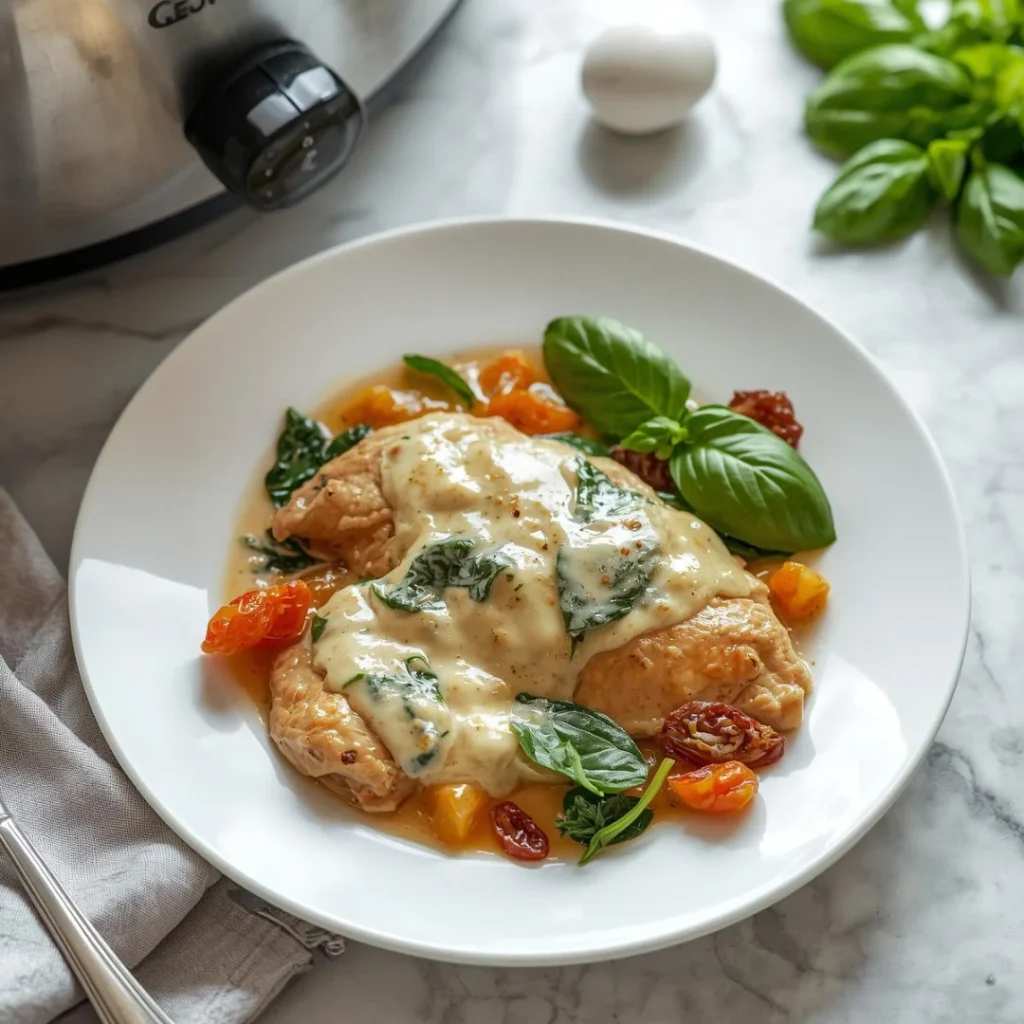 Crockpot Tuscan Chicken