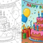 Cake coloring pages