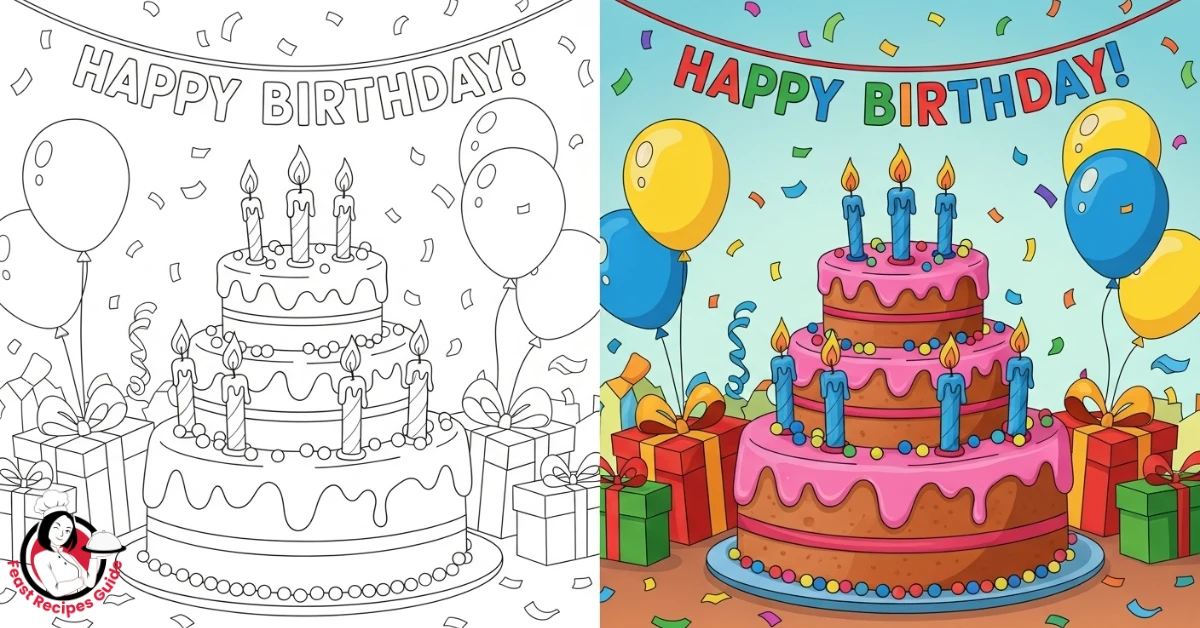 Cake coloring pages