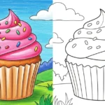 Cupcake coloring pages