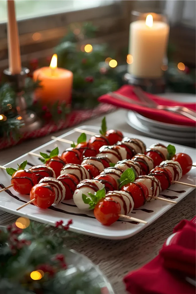 Caprese Skewers with Balsamic Glaze