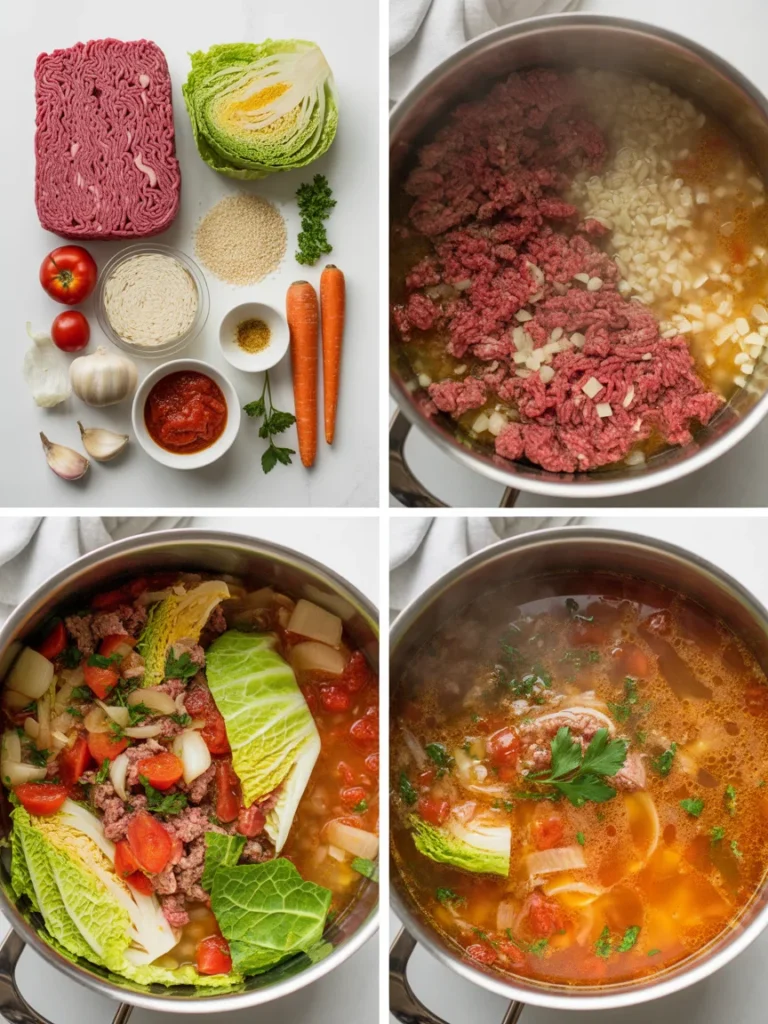 Cabbage Roll Soup Recipe steps