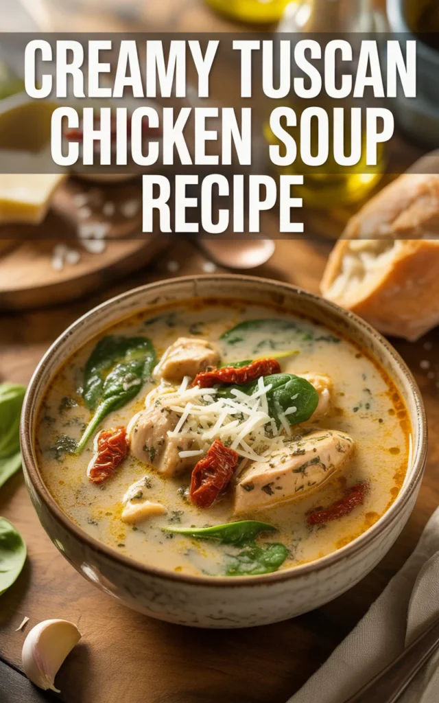 Creamy Tuscan Chicken Soup pin