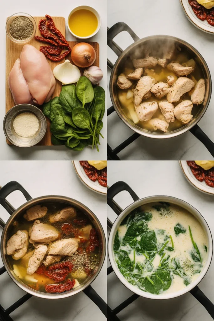 Creamy Tuscan Chicken Soup steps