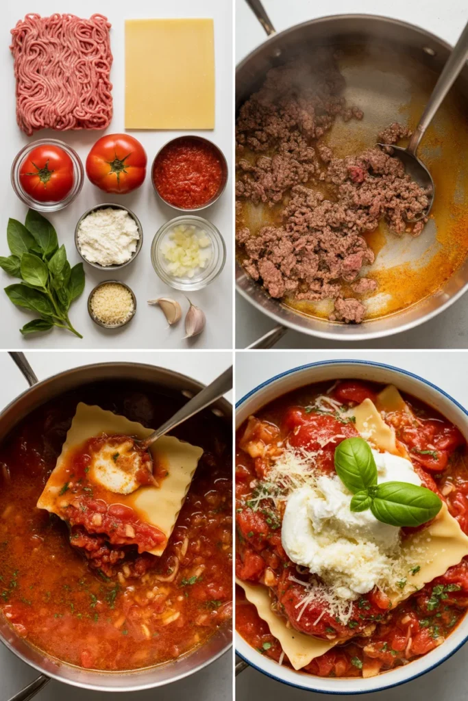 Lasagna Soup Recipe steps