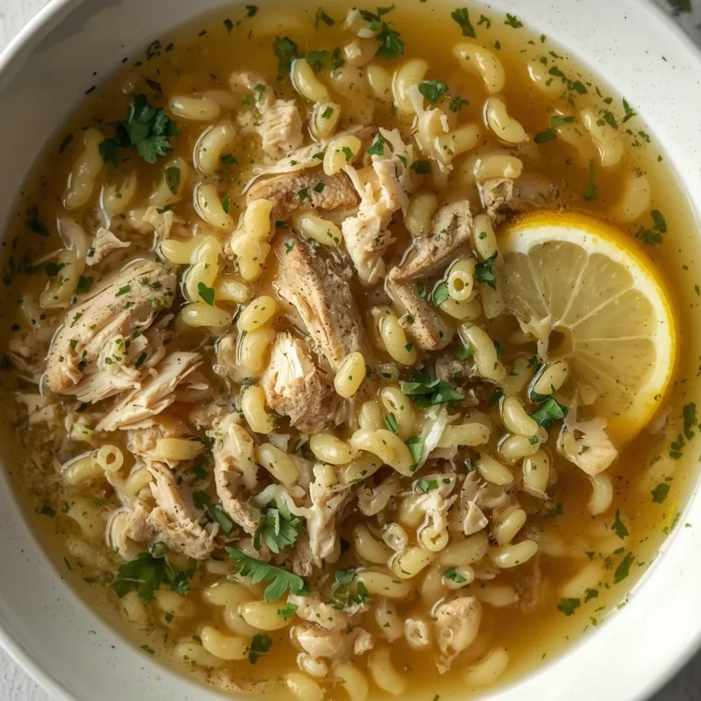 Lemon Chicken Orzo Soup Light