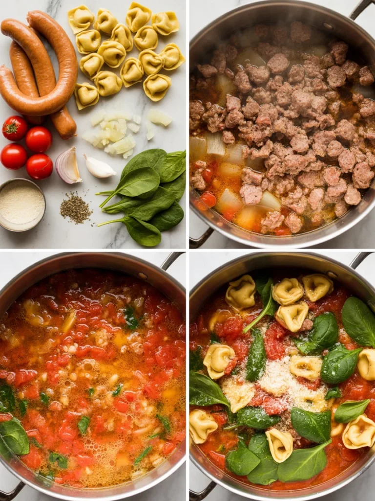 Sausage Tortellini Soup Recipe steps
