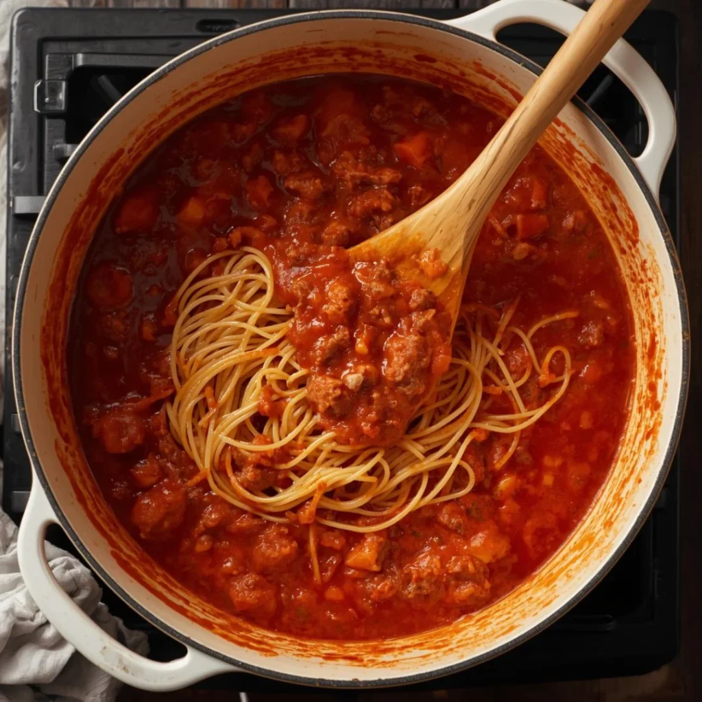 One Pot Spaghetti and Meat Sauce