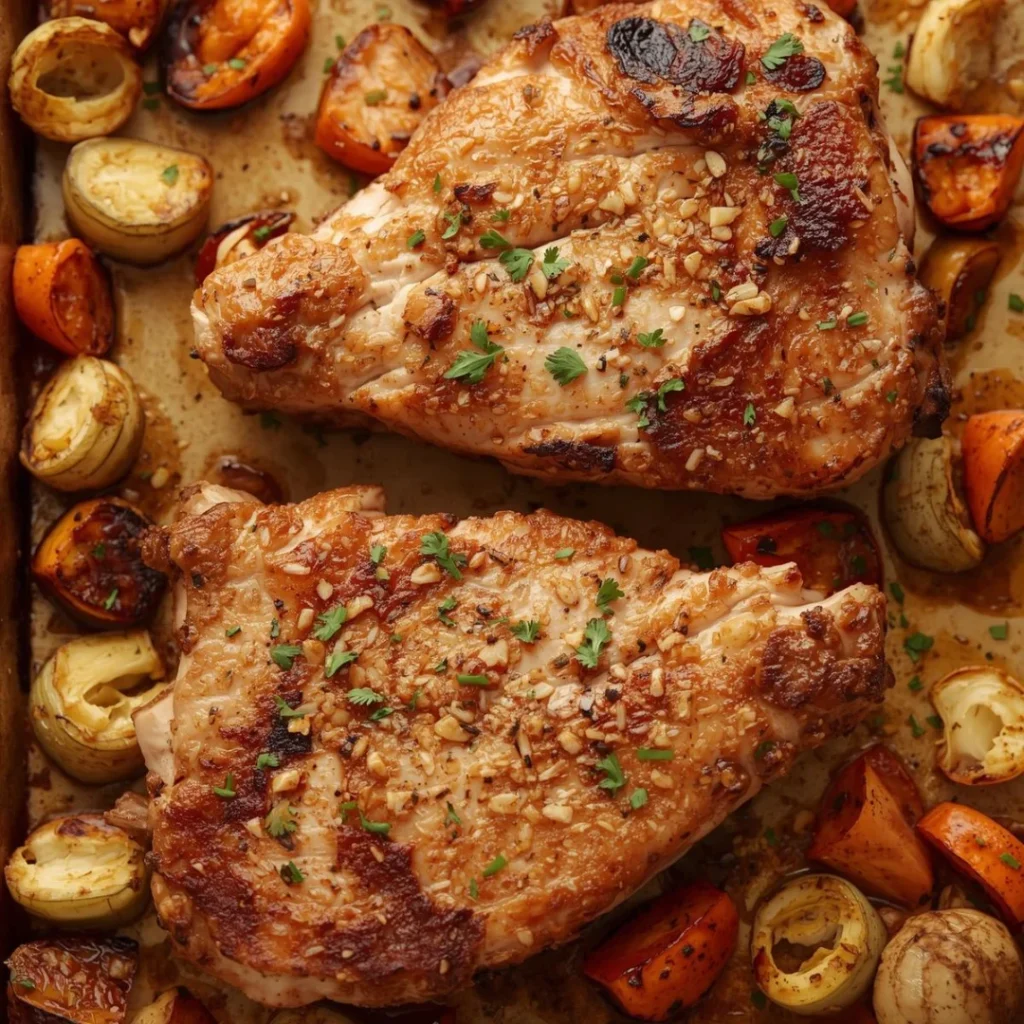 Sheet Pan Pork Chops and Veggies