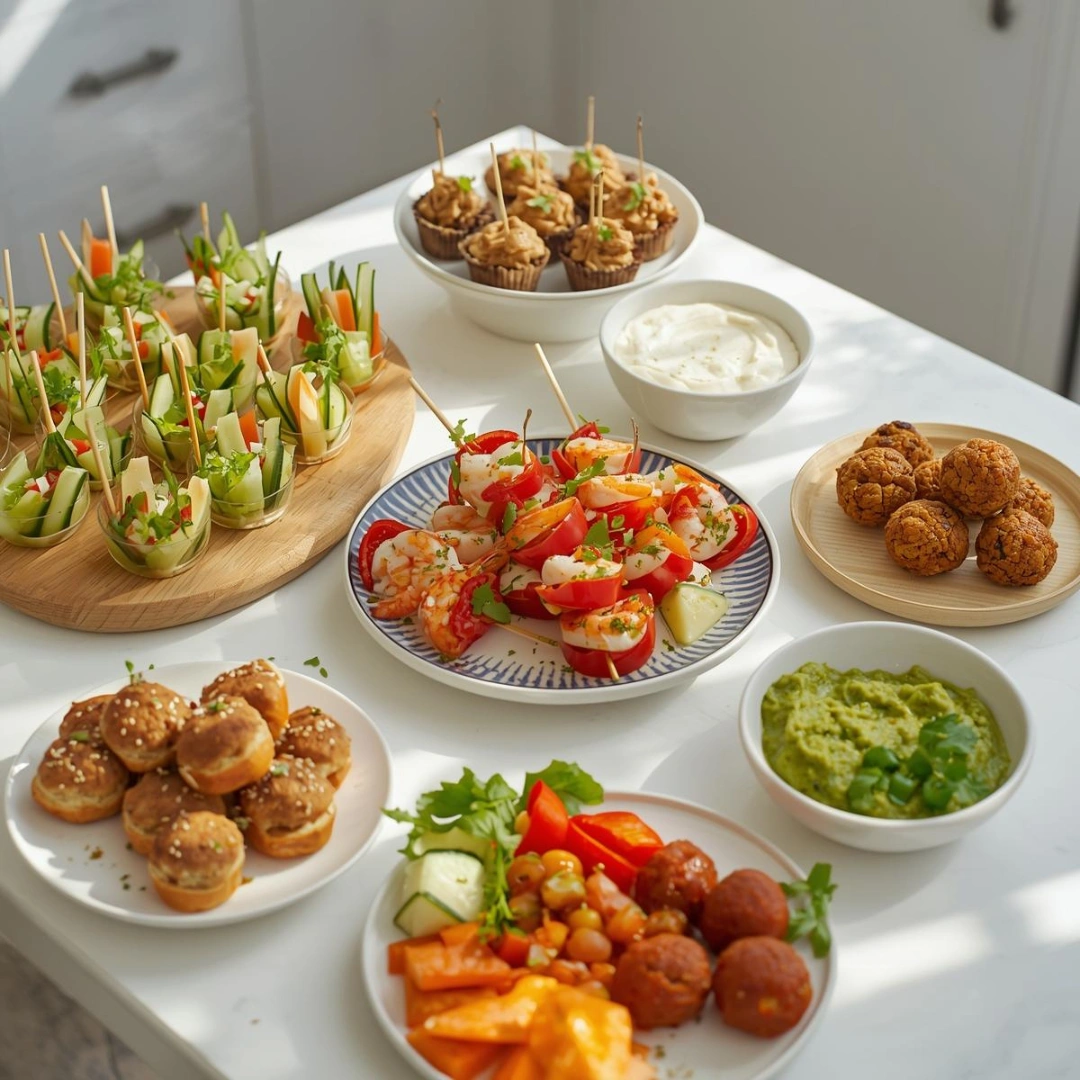 vibrant spread of healthy appetizers