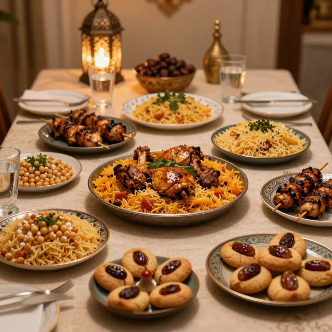 Arabic-inspired Ramadan dinner table