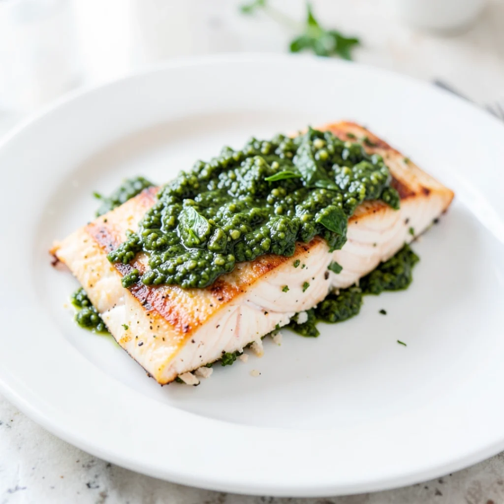 Baked Salmon with Pesto