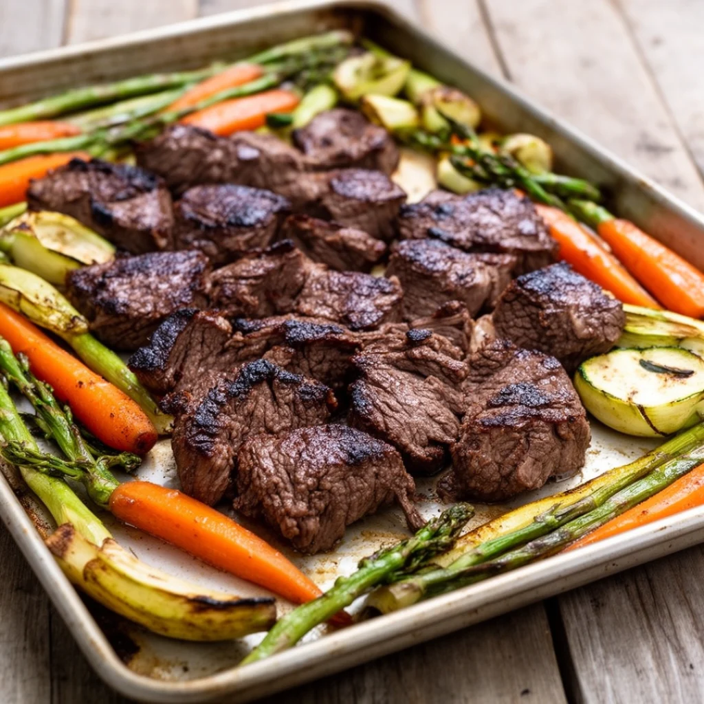 Beef Veggie Sheet Pan Dinner