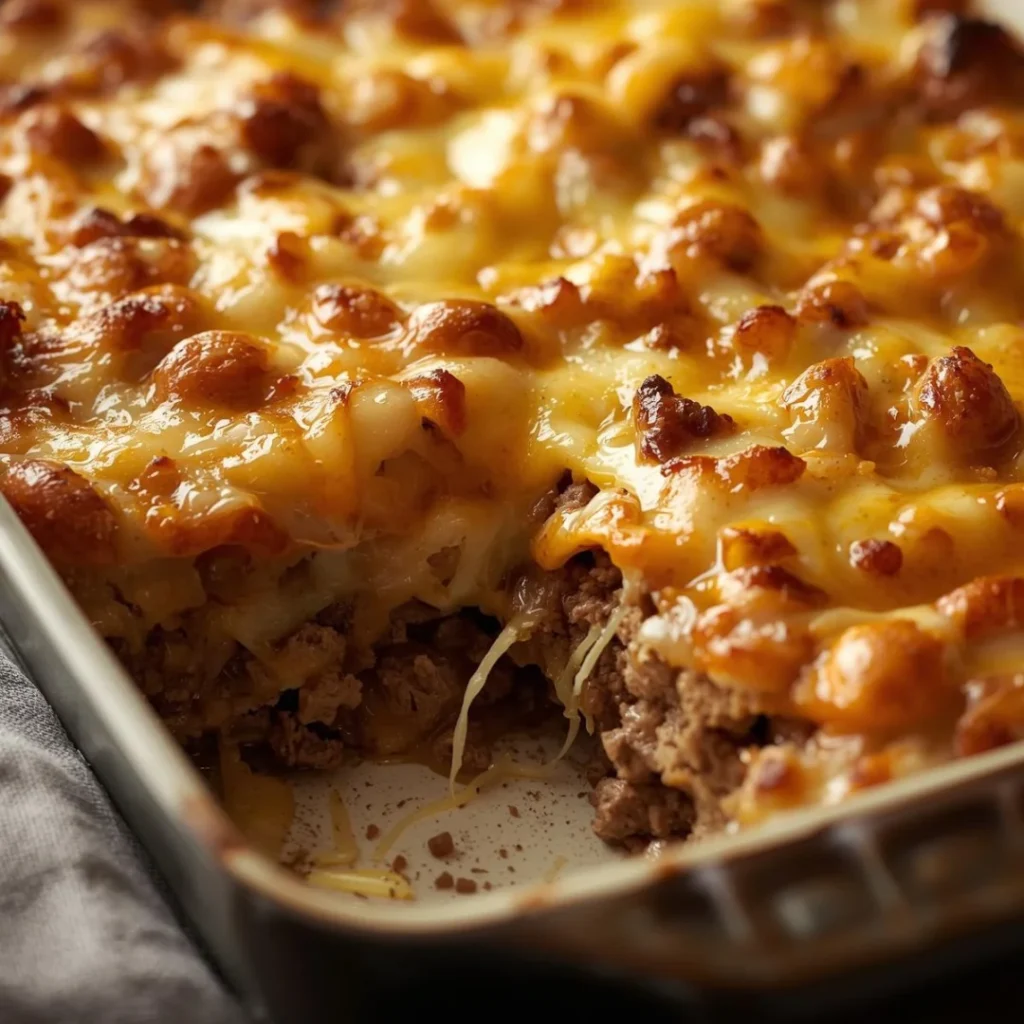Cheesy Ground Beef and Potato Bake