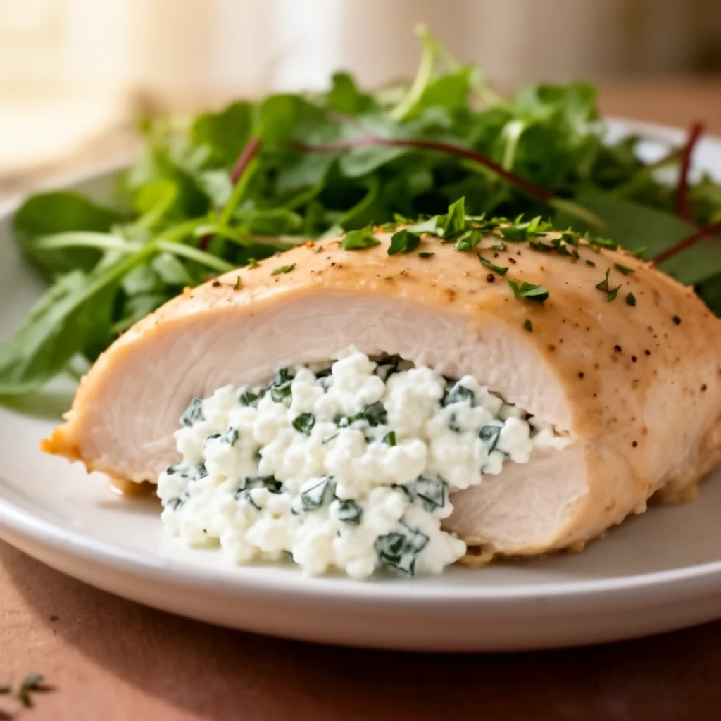 Cottage Cheese Herb Stuffed Chicken Breast