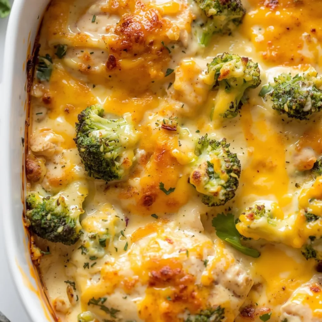 Creamy Broccoli Cheddar Chicken Bake