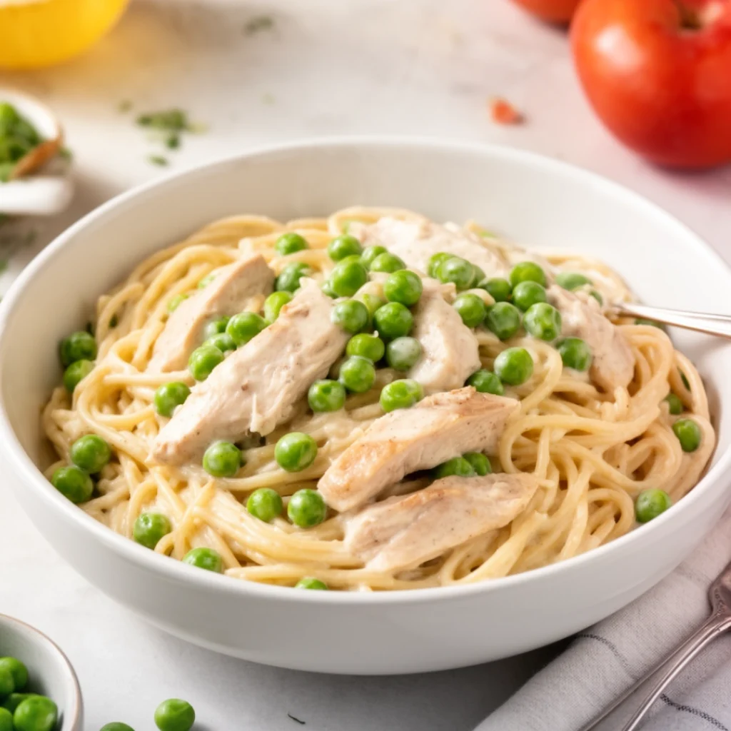 Creamy Chicken Pasta with Peas