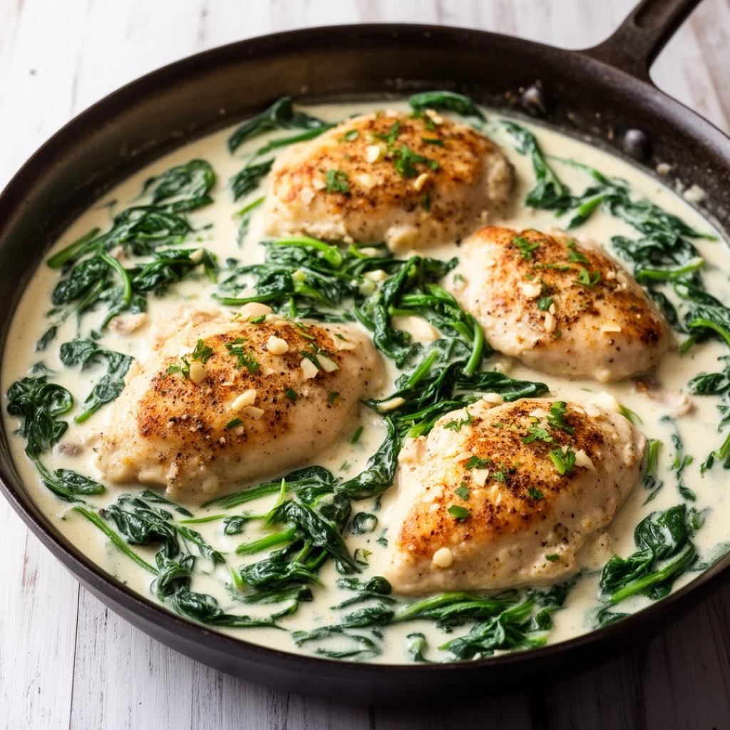 Creamy Garlic Chicken with Spinach