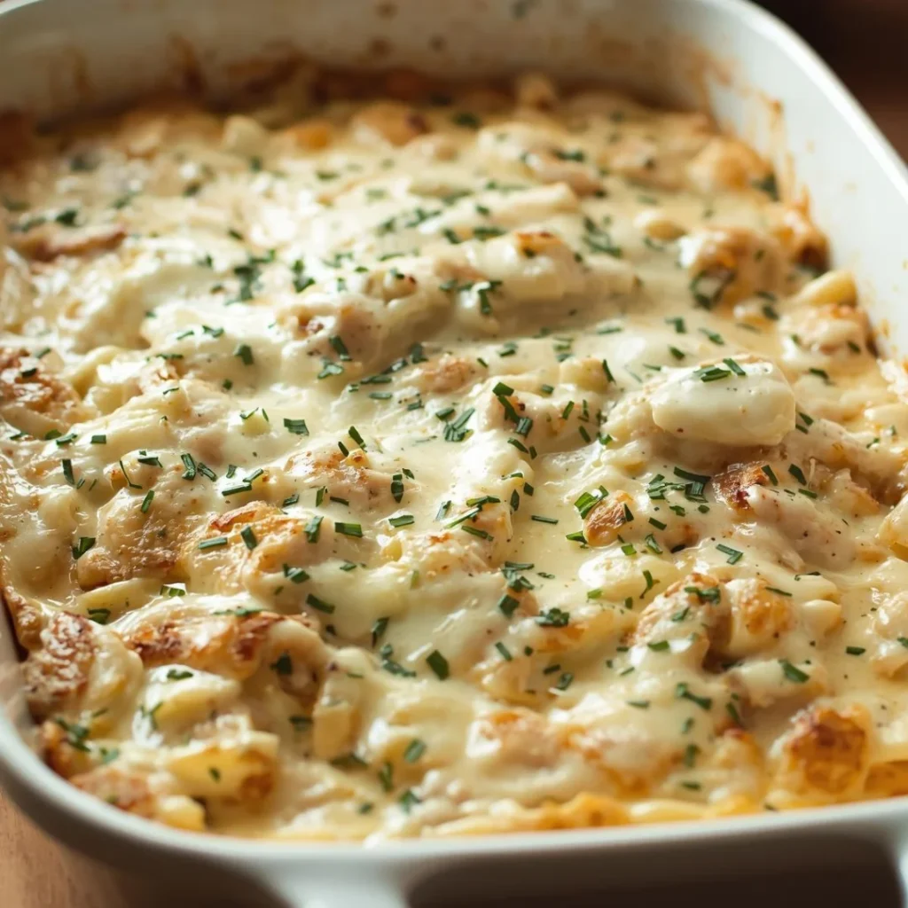 Dump and Bake Chicken Alfredo