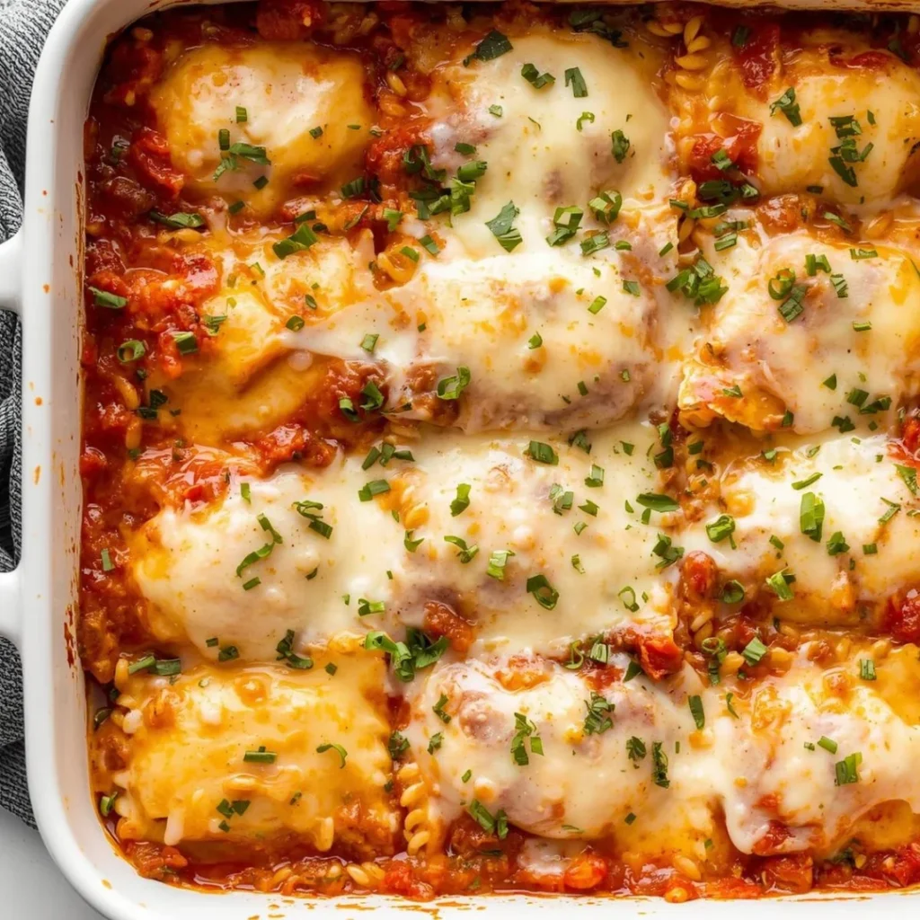 Dump and Bake Ravioli Casserole