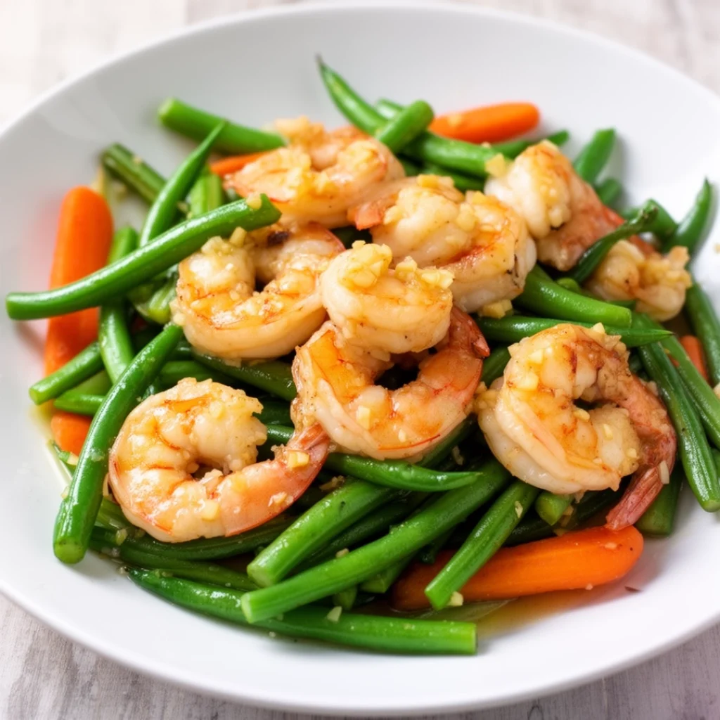 Garlic Butter Shrimp with Spring Vegetables