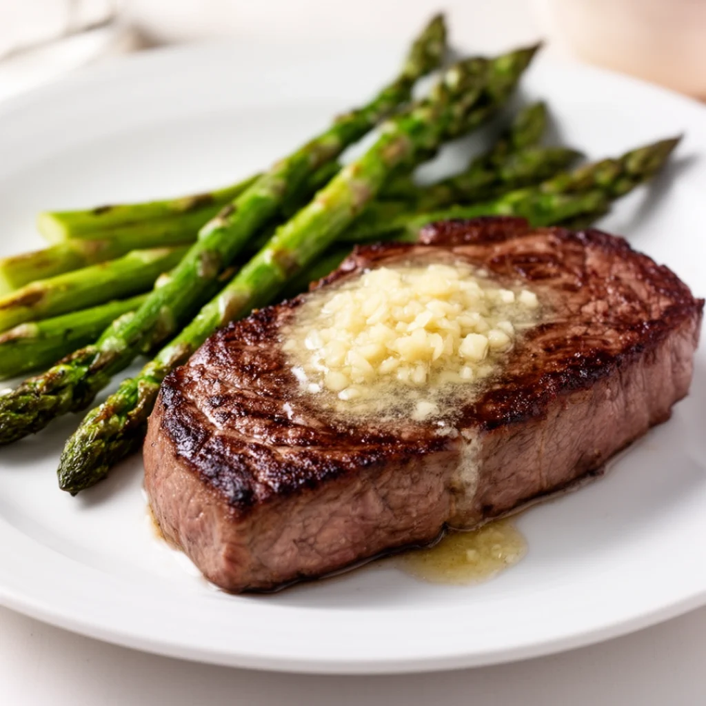 Garlic Butter Steak with Asparagus