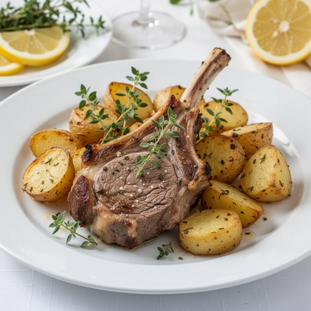 Greek Style Lamb with Lemon Potatoes