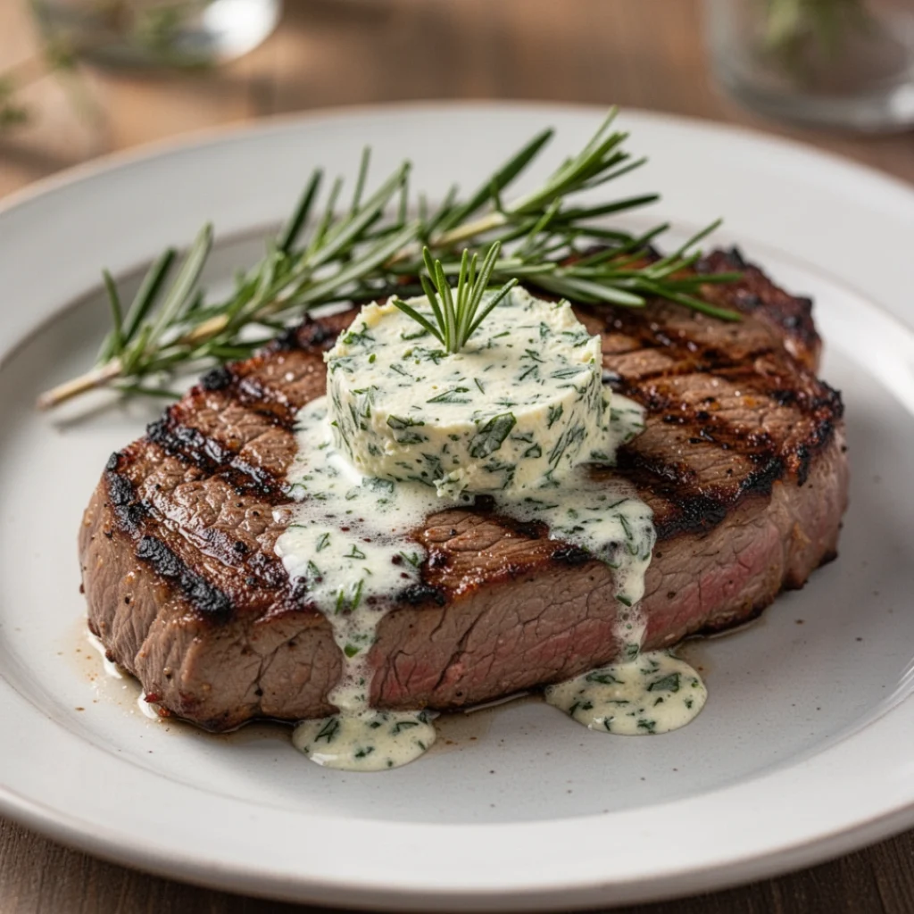 Grilled Steak with Herb Butter