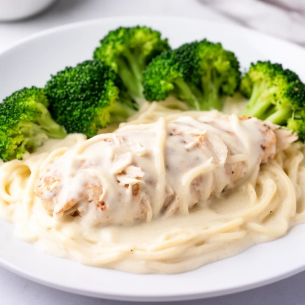 Keto Chicken Alfredo with Broccoli