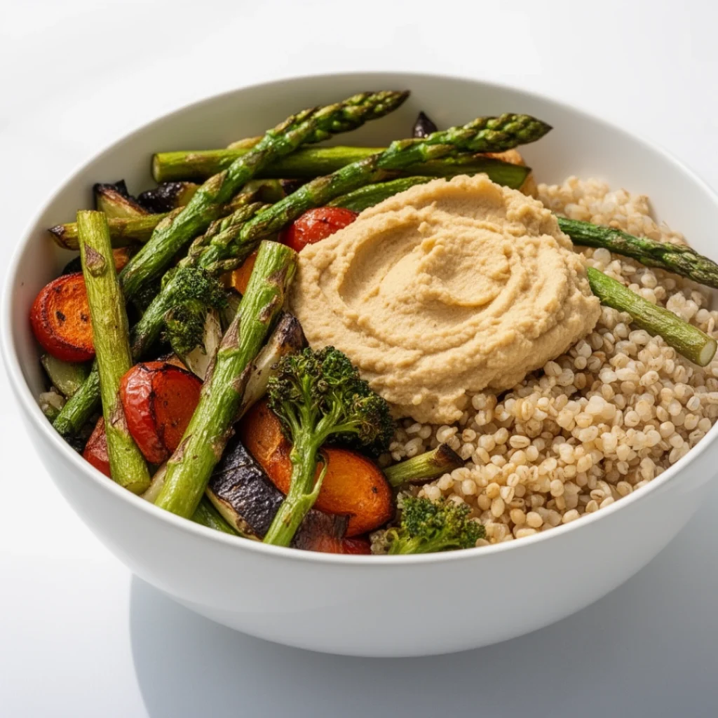 Roasted Vegetable Hummus Grain Bowl