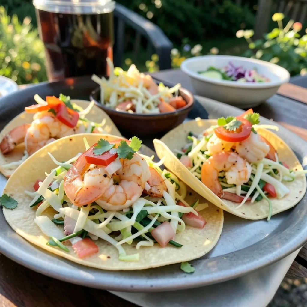 Shrimp Tacos with Cabbage Slaw