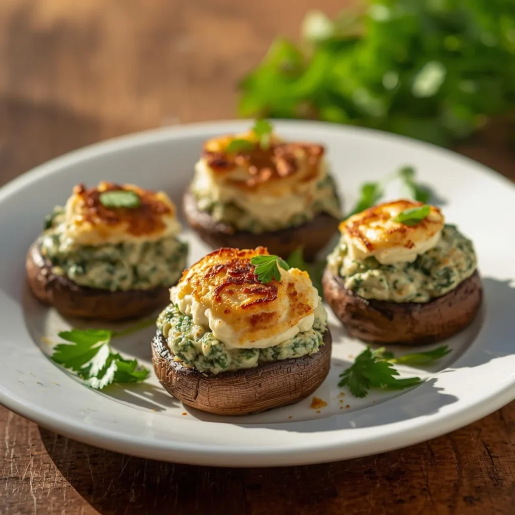 Spinach Ricotta Stuffed Mushrooms