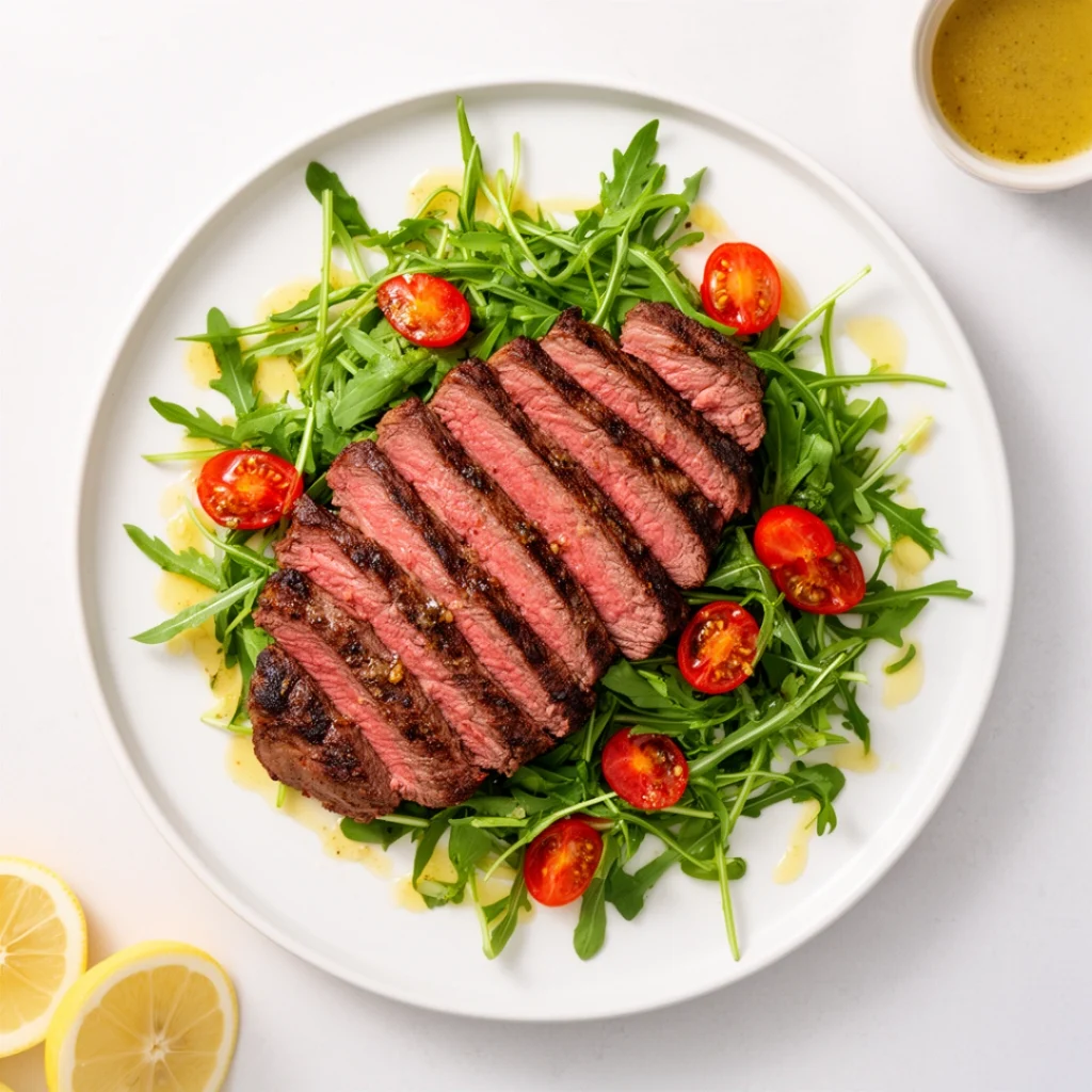 Steak Arugula Salad with Lemon Vinaigrette