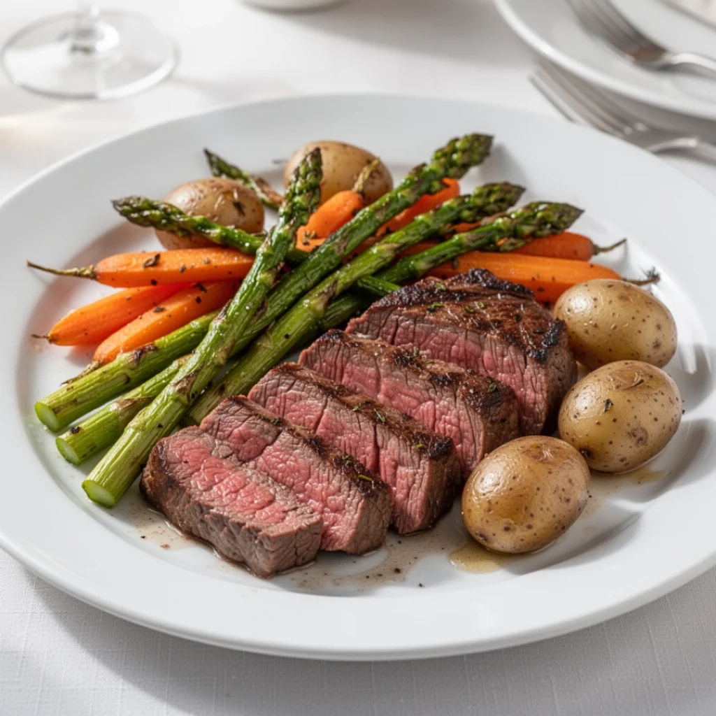 Steak Roasted Spring Vegetables