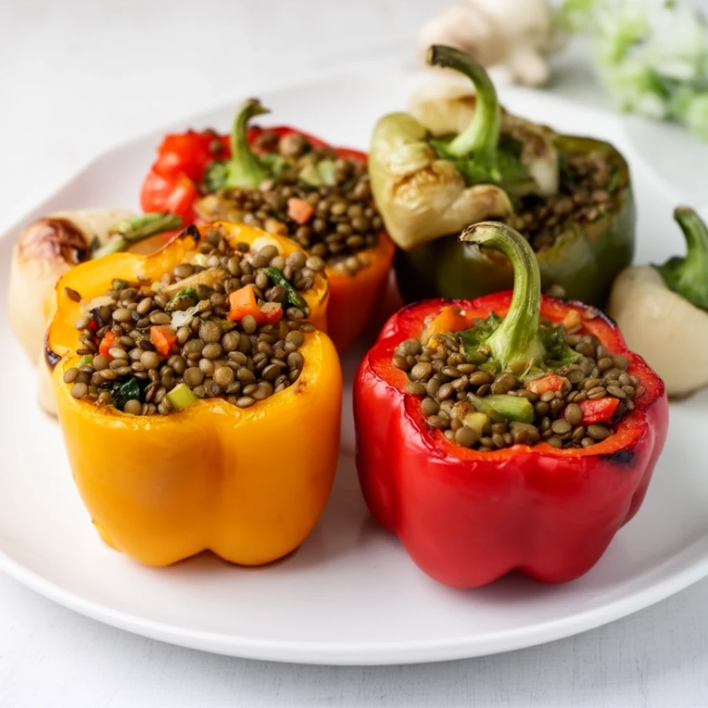 Stuffed Bell Peppers with Lentils