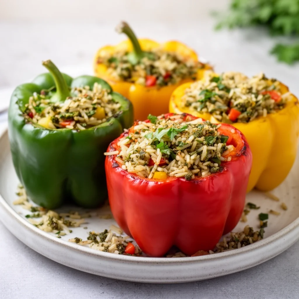 Stuffed Bell Peppers with Rice Herbs