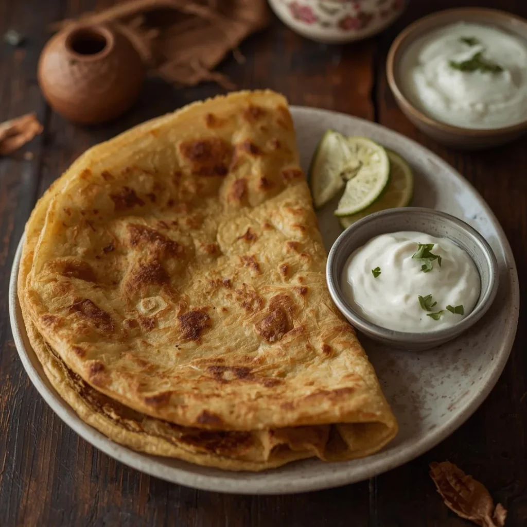 Stuffed Paratha with Yogurt
