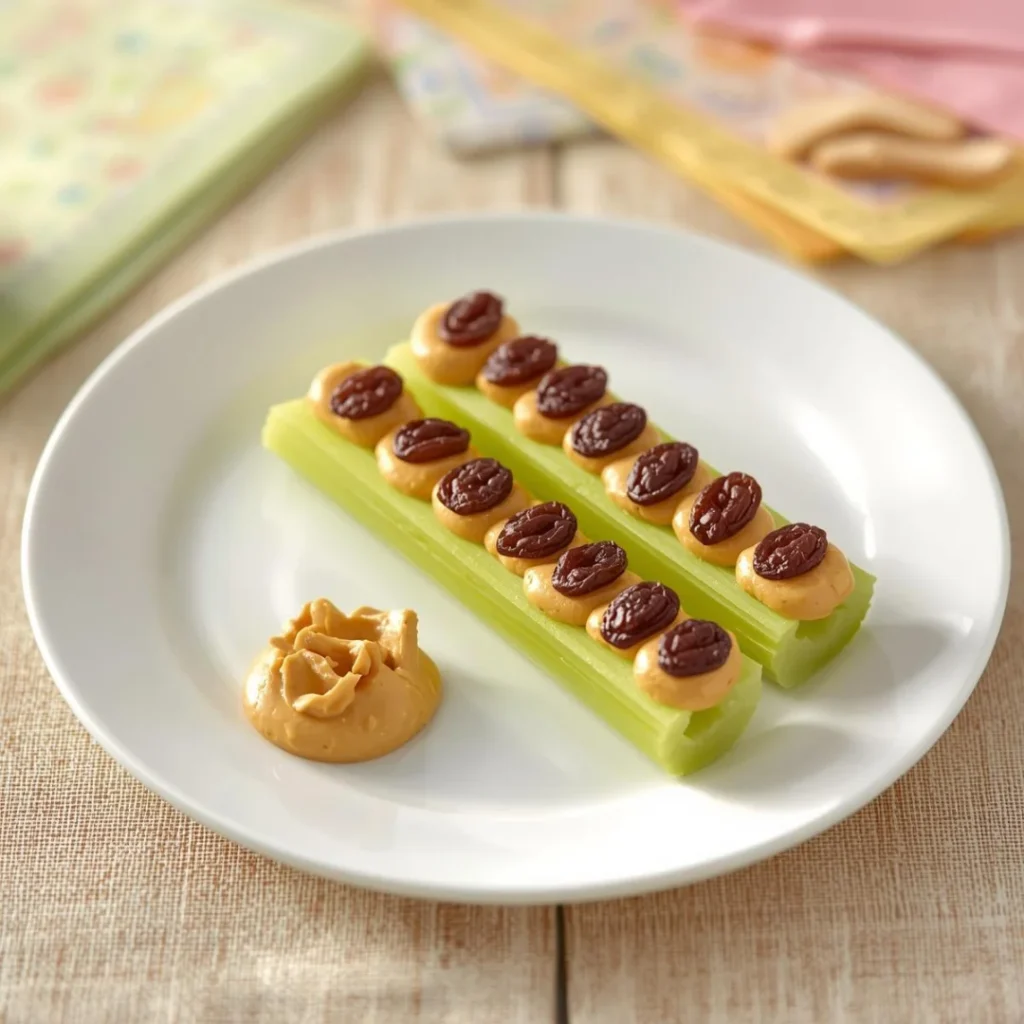 Ants on a Log Celery with Peanut Butter Raisins