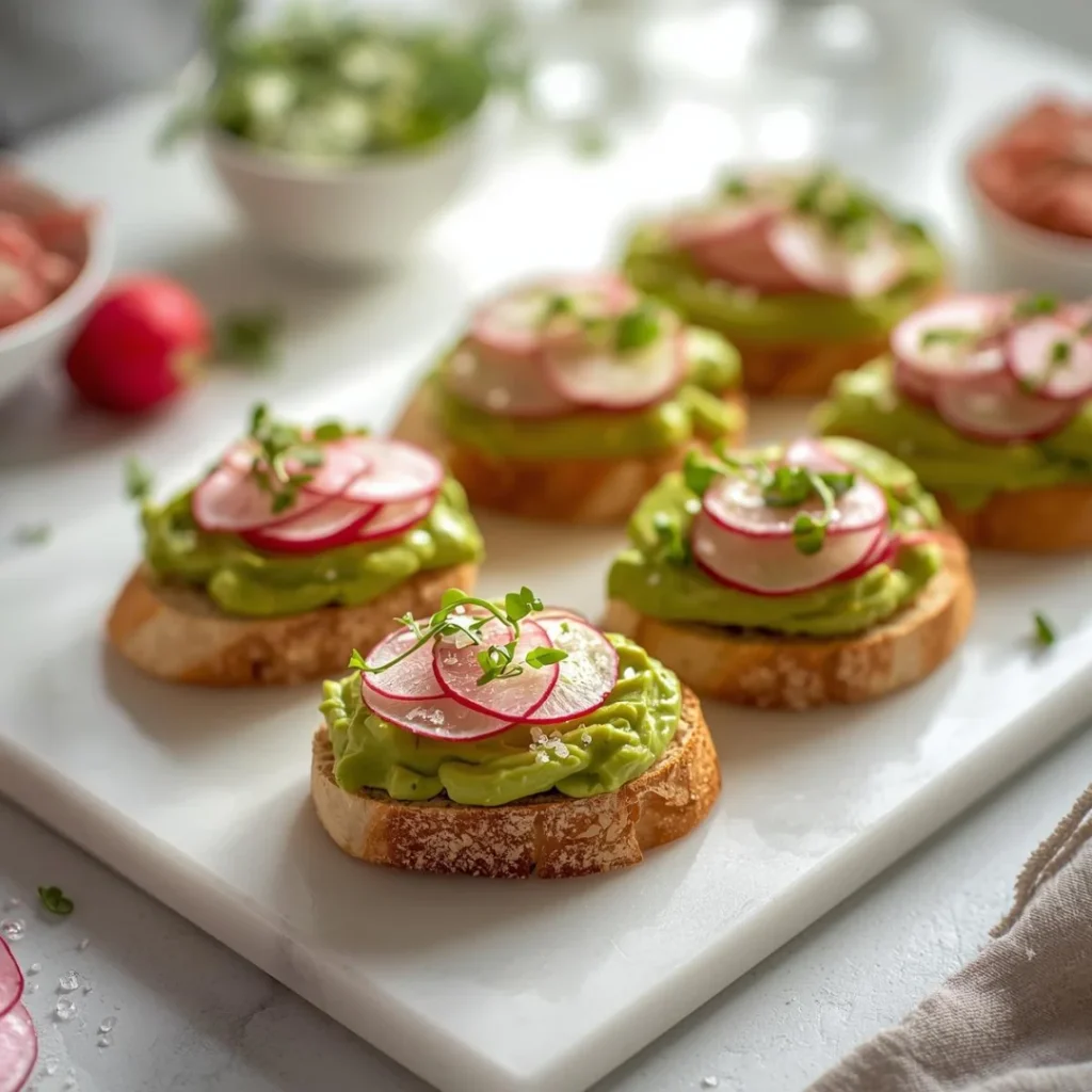 Avocado Radish Crostini
