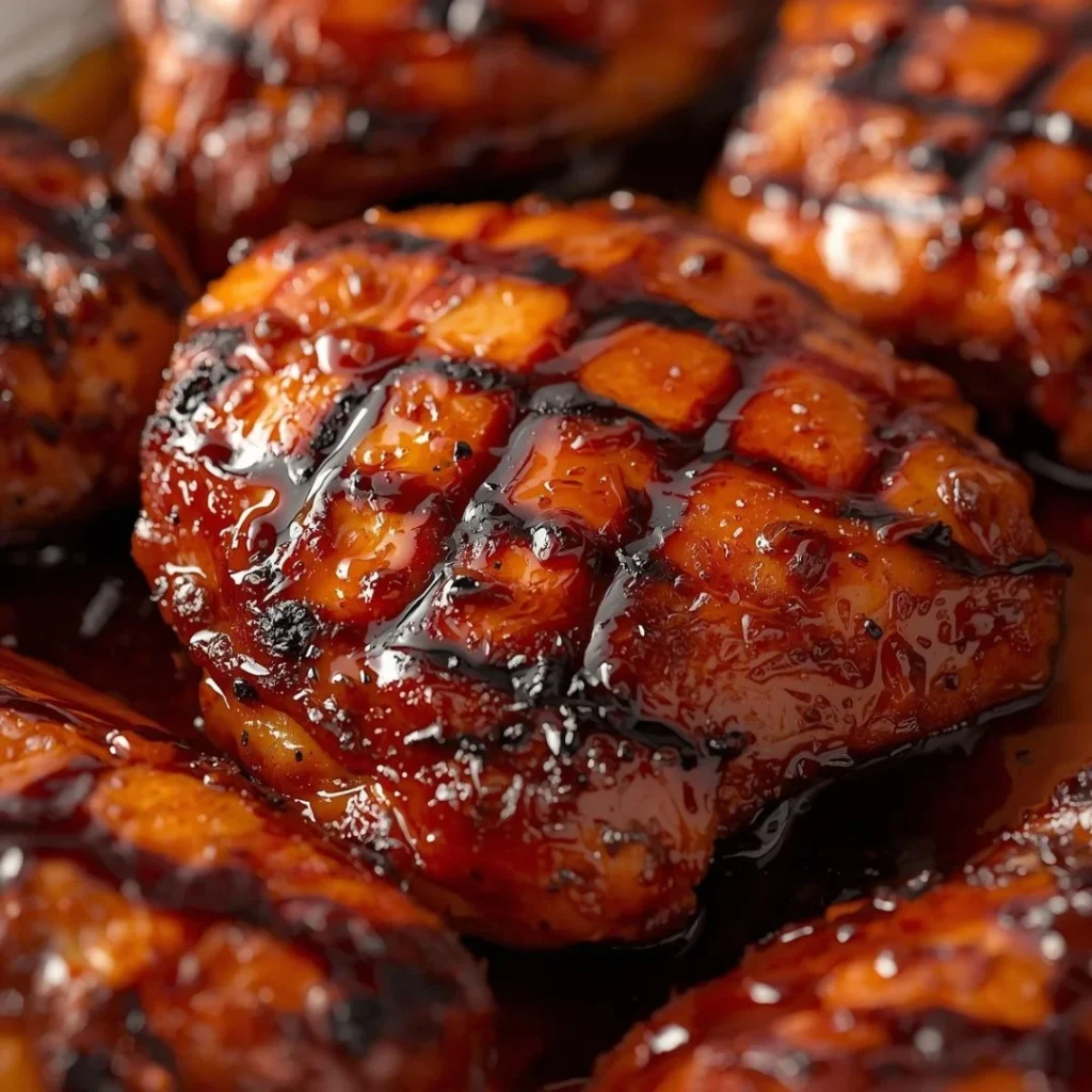BBQ Glazed Grilled Chicken Thighs