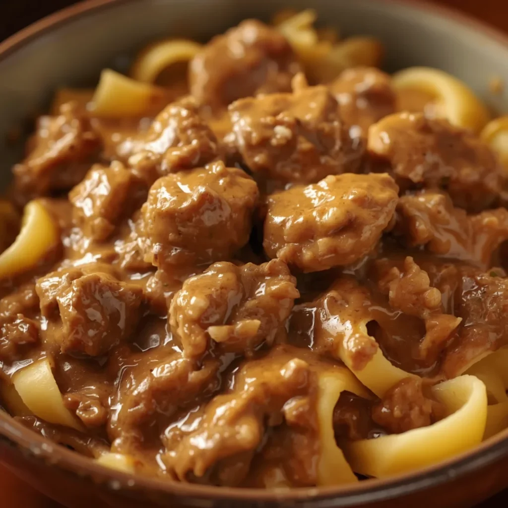 Beef Stroganoff with Egg Noodles