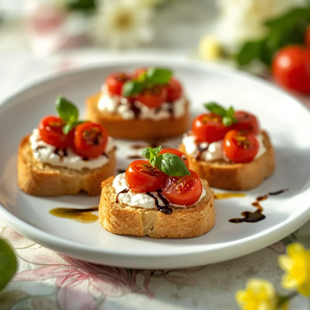 Burrata Cherry Tomato Crostini