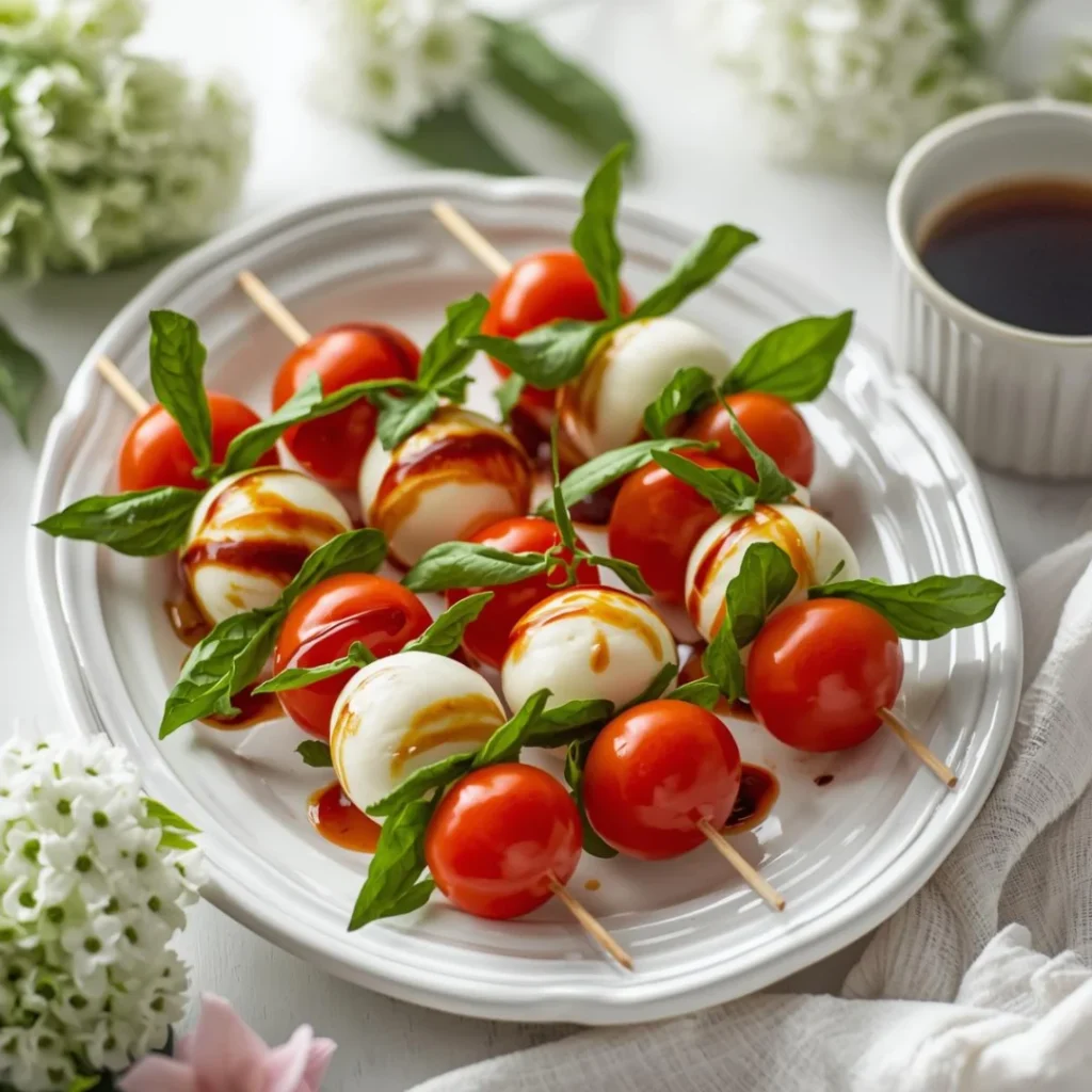Caprese Skewers with Balsamic Glaze