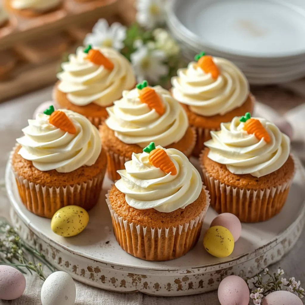 Carrot Cake Easter Cupcakes with Cream Cheese Frosting