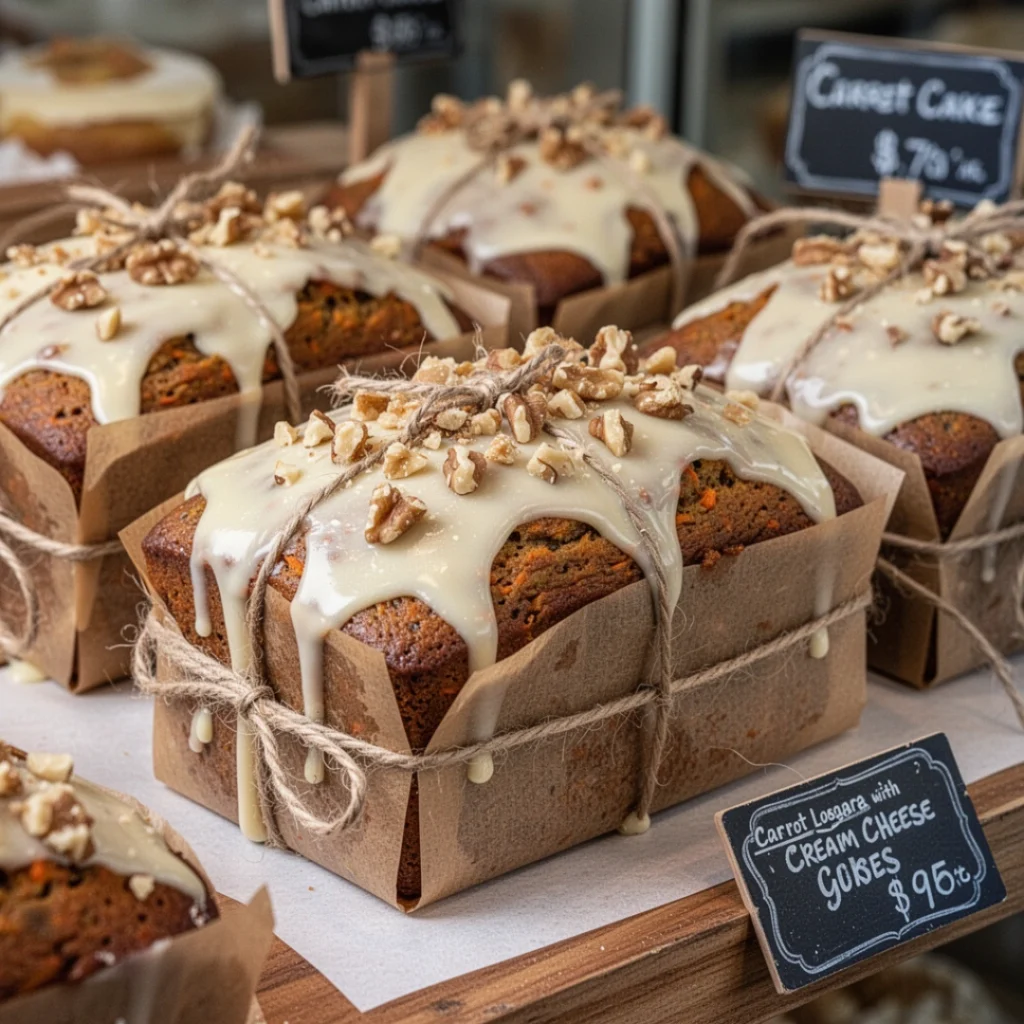 Carrot Cake Loaves with Cream Cheese Glaze