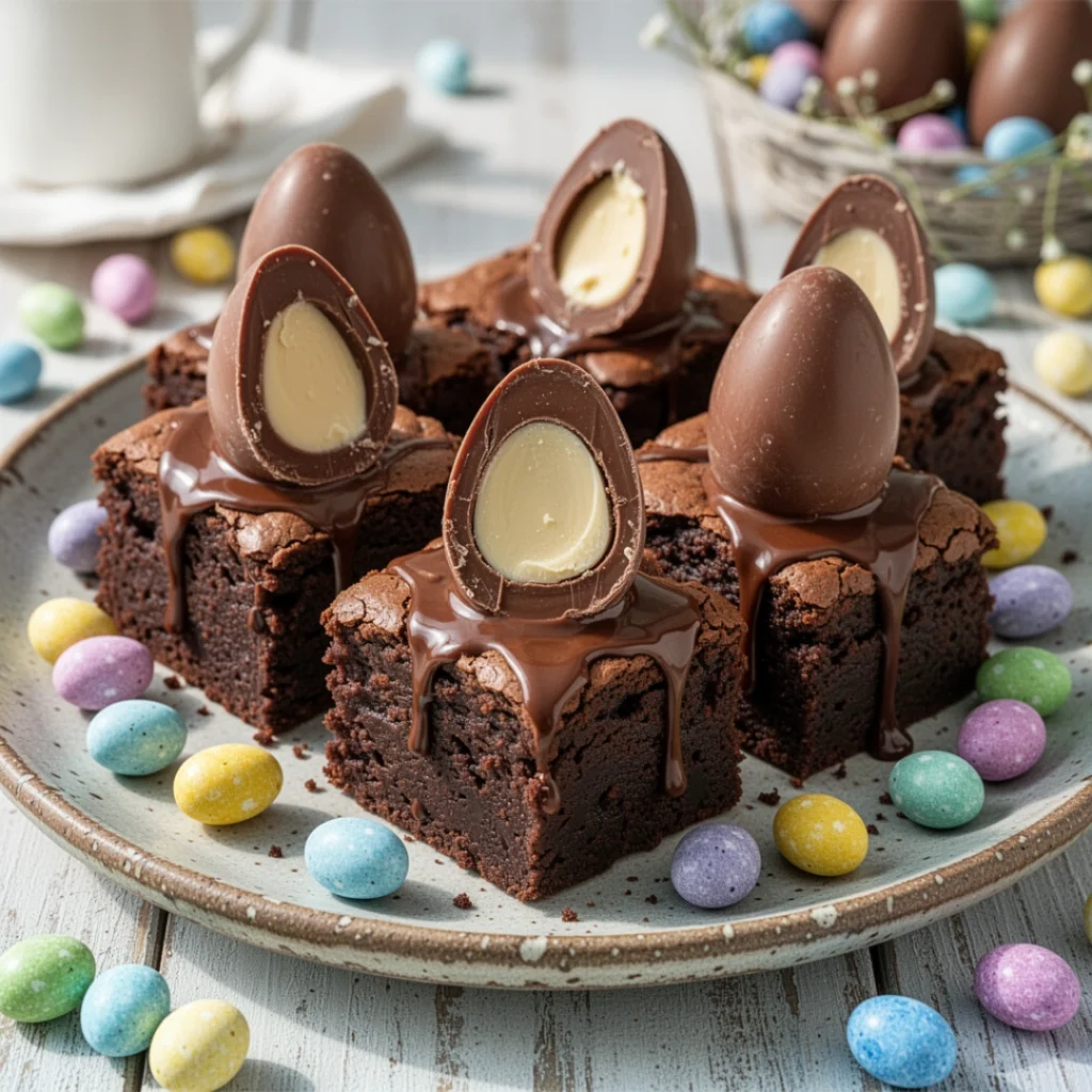 Chocolate Cadbury Egg Brownies