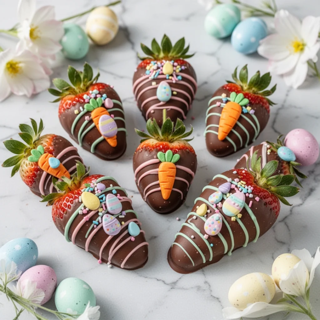 Chocolate Covered Strawberries Easter Style