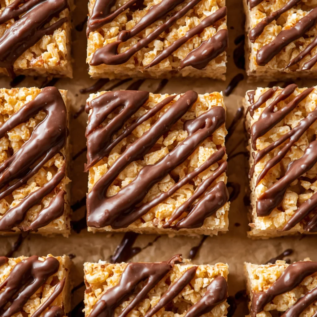 Chocolate Drizzle Rice Krispies Bars