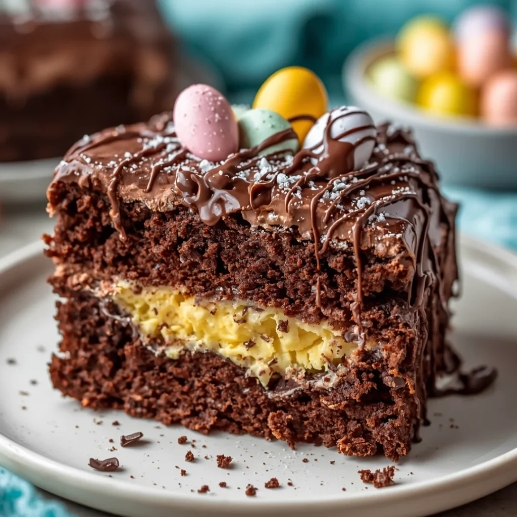 Chocolate Easter Egg Poke Cake
